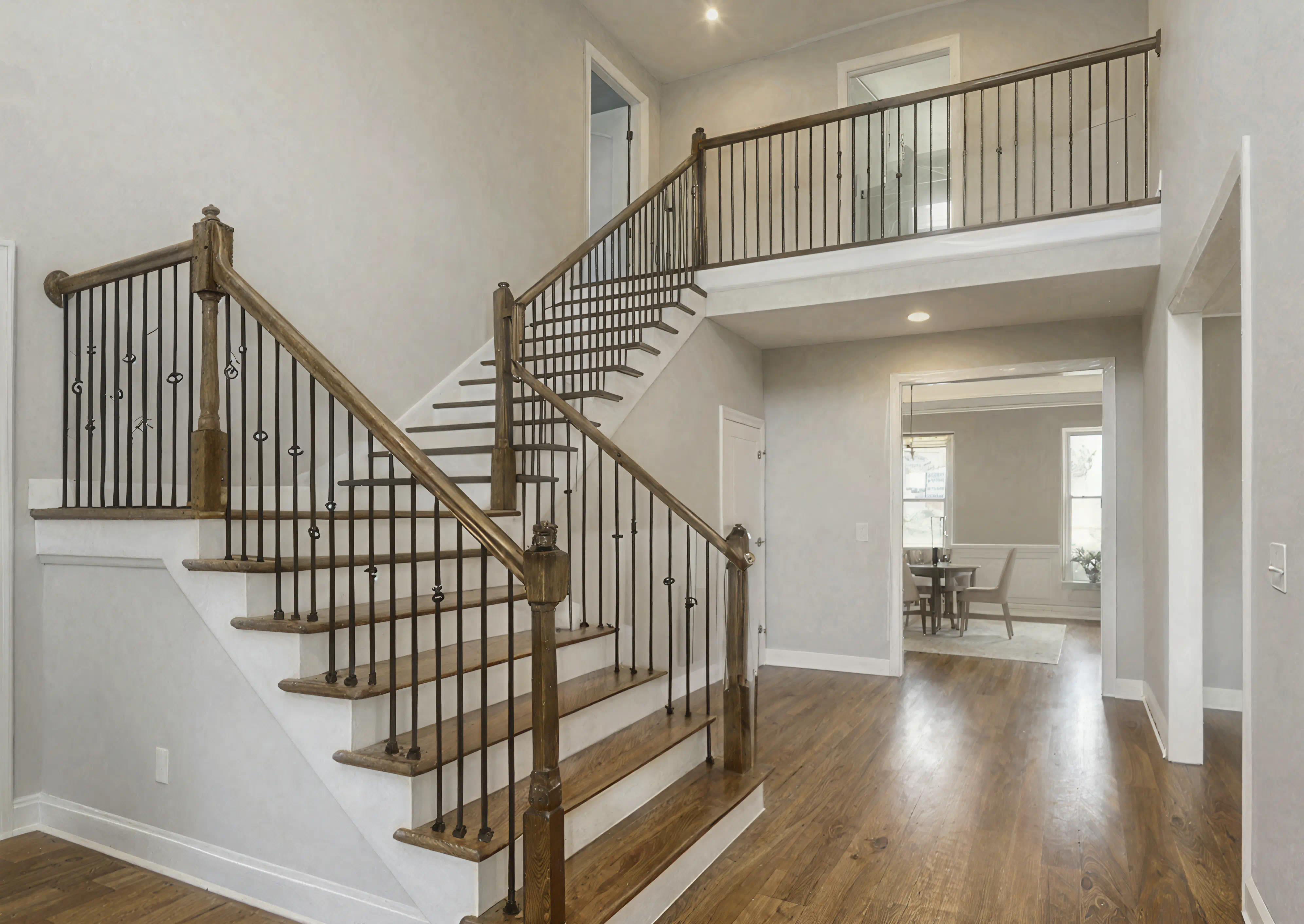 AI-powered photography transformation: Dull staircase snapshot to Architectural showcase ready