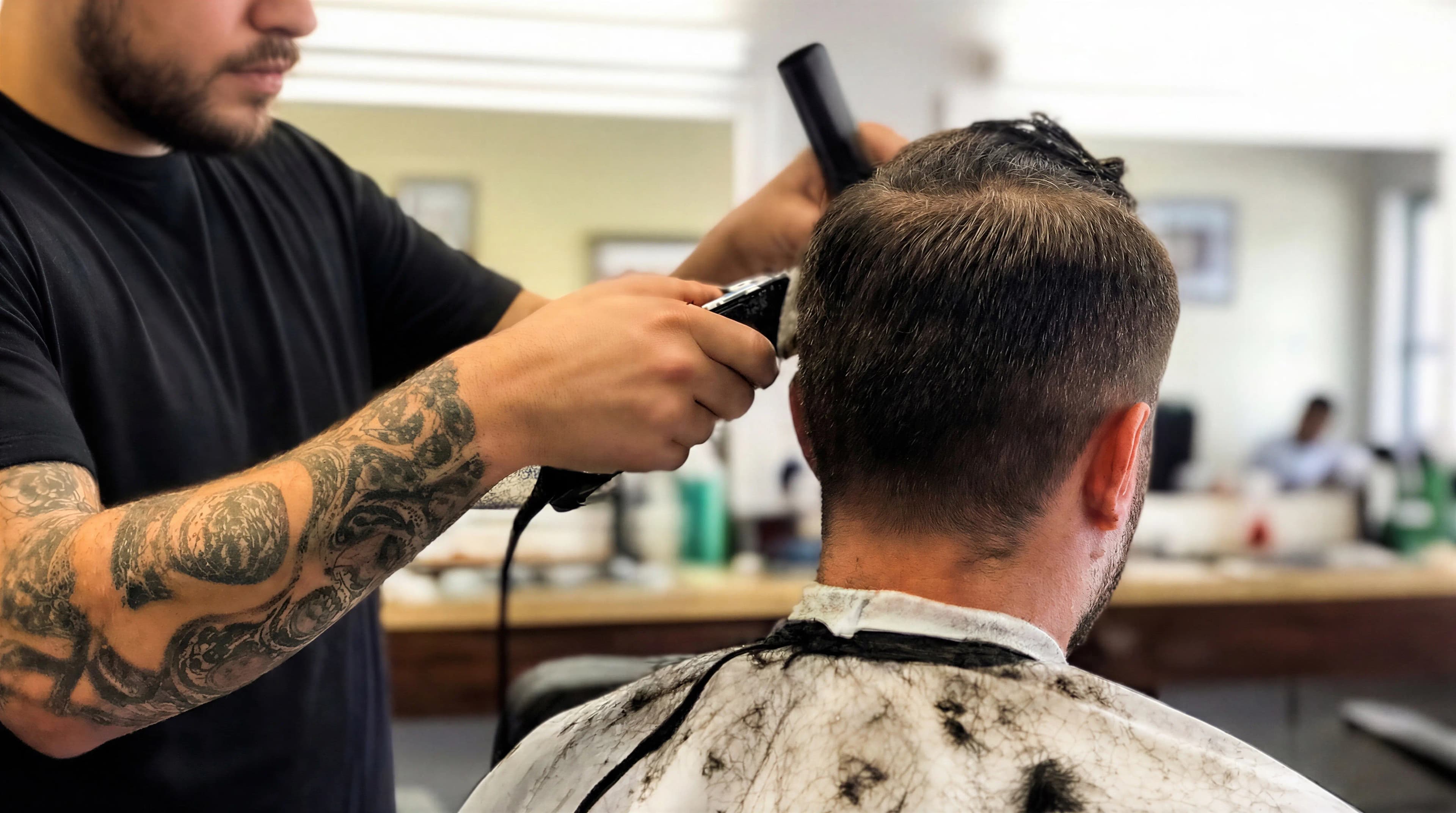 After AI enhancement: Premium barbershop brand photography with studio-quality lighting